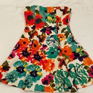 Floral Strapless Dress